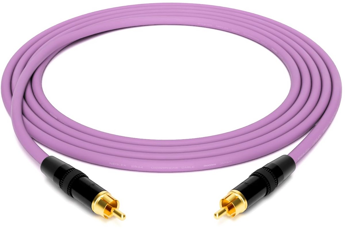 Professionele Quad Studiokabel met Neutrik Gold Tulp RCA Connectoren - 1.0m