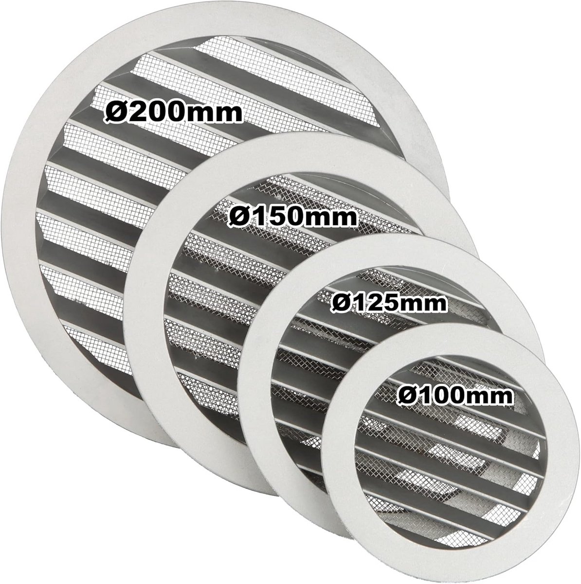 Rond Ventilatierooster 200 mm voor Effectieve Ventilatie en Insectenbescherming