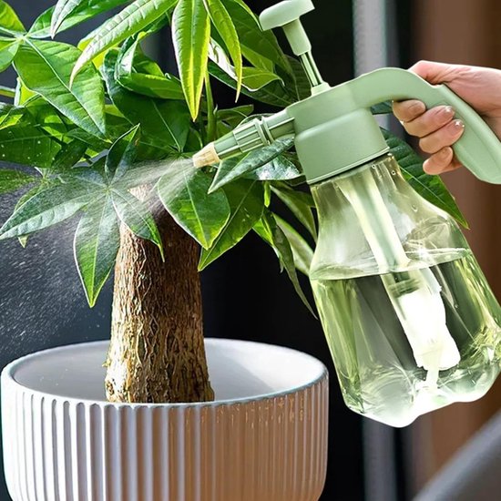 Spuitfles - Transparante Drukspuitfles Met Verstelbare Sproeikop - Handsproeier voor De Tuin - Plastic Pompverstuiver voor Huishoudelijke Schoonmaak - Tuinbesproeiing en Autodetailing - Groente van Merkloos	 — afbeelding 5