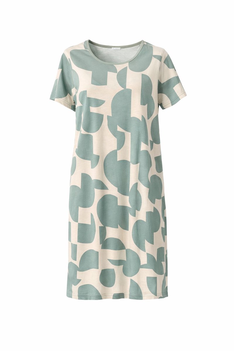 Comtessa Ascafa - Dames Nachthemd Deluxe - Modal - Sage/Offwhite print Sage, Offwhite