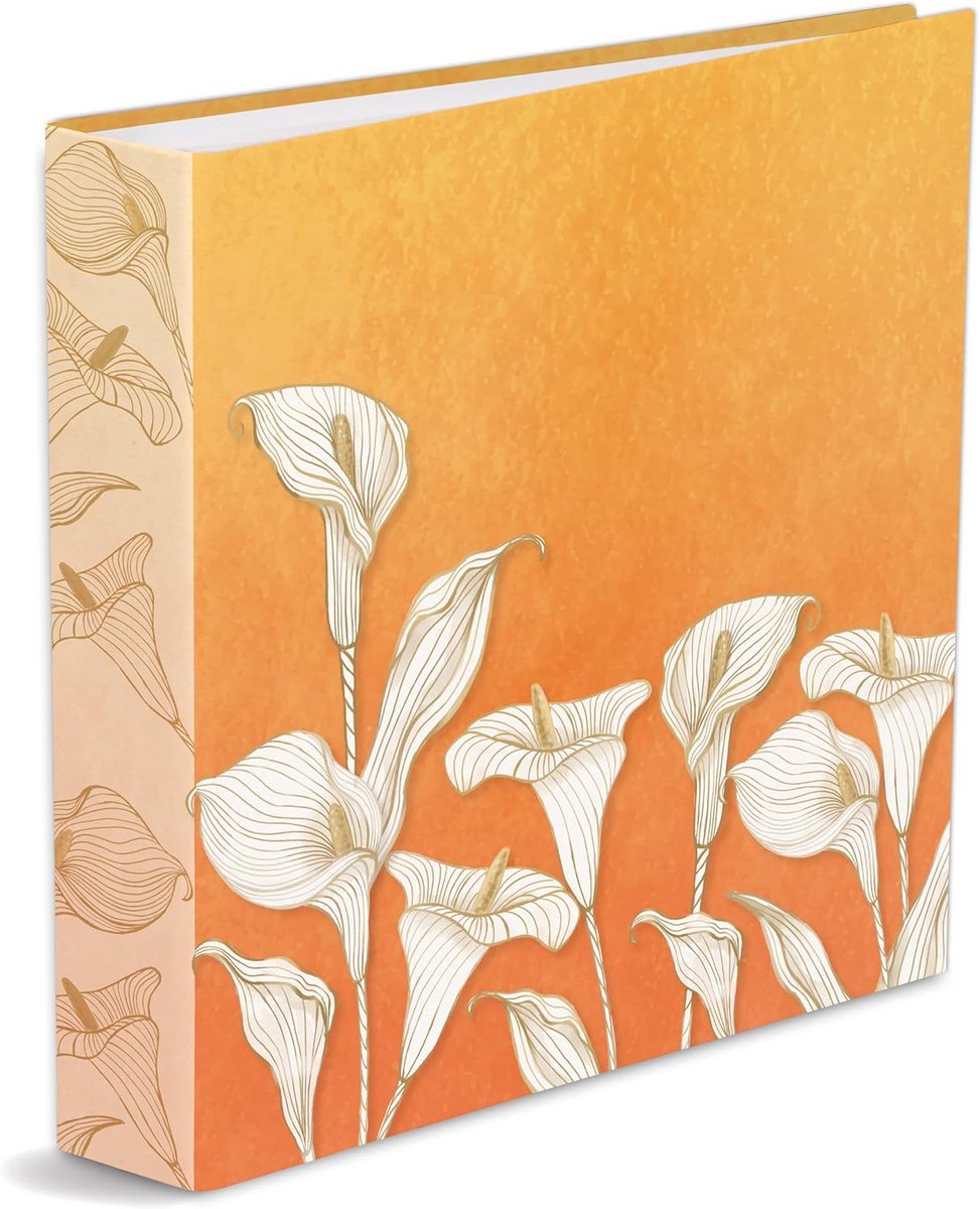 Fotoalbum - Album voor foto's - Herinneringen bewaren - 40 vellen geperforeerd - 32 x 31 cm - Oranje