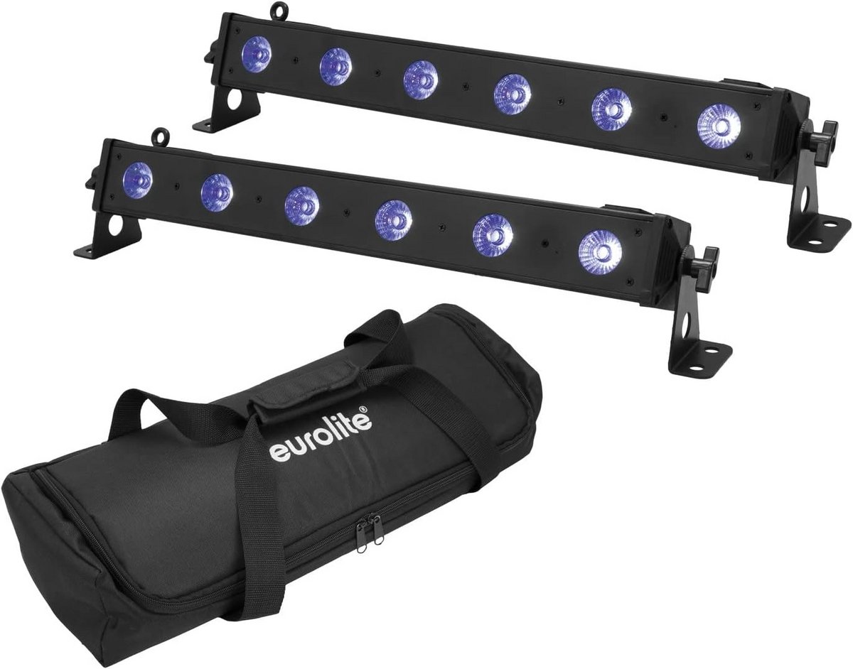 Set van 2 LED Bar Lichtbalken RGB+UV voor Podium en Feestverlichting
