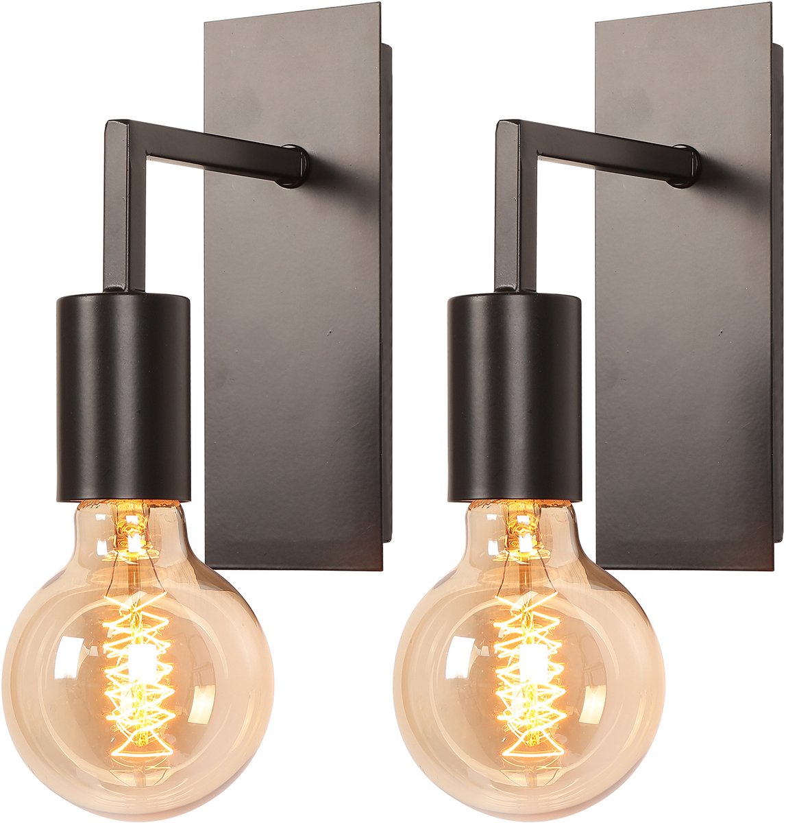 2 Stuks Wandlamp Modern Binnen E27 Wandlampen Industrieel voor Badkamer Woonkamer Slaapkam