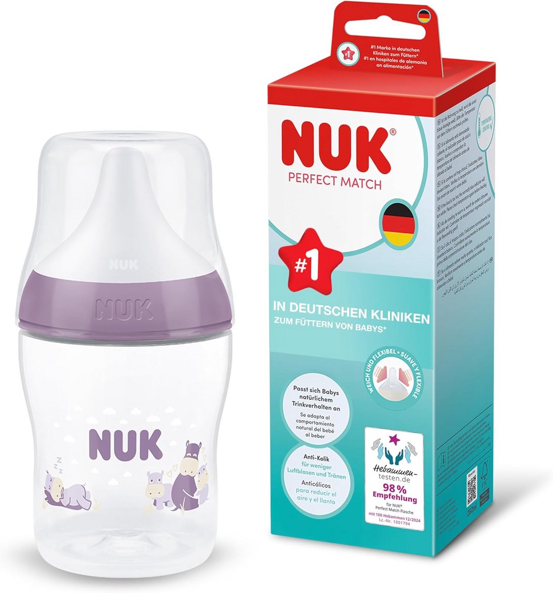 Anti-Koliek Babyfles met Temperatuurindicator | BPA-vrij | 150ml | 0+ Maanden