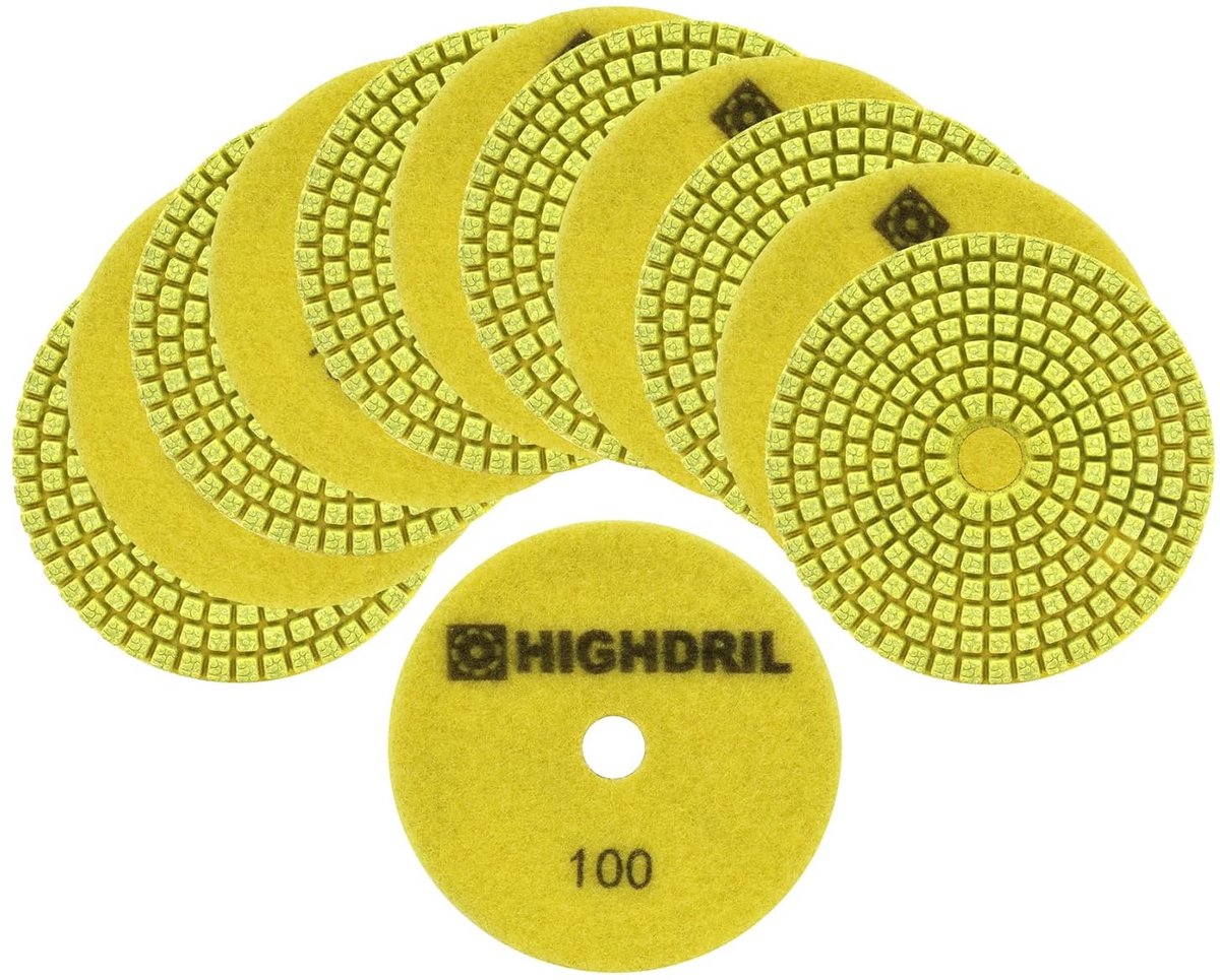 Diamant Natte Polijstschijven 12 Stuks 100mm #100 - Polijstpads voor Graniet, Marmer en Steen