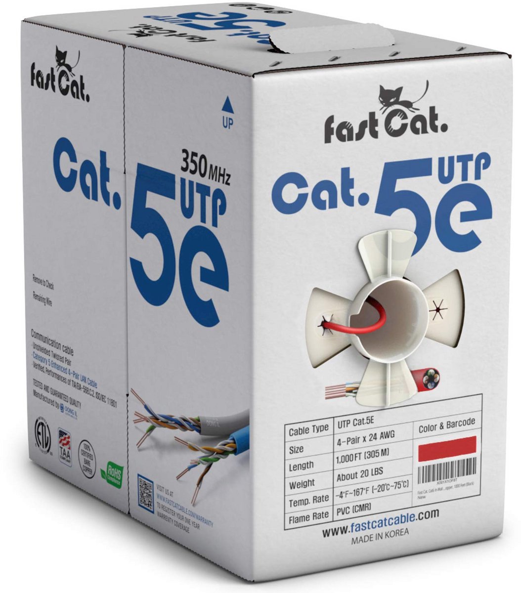 Cat5e Ethernet Kabel 150 meter (1000ft) UTP LAN Internetkabel Rood - CMR Koper
