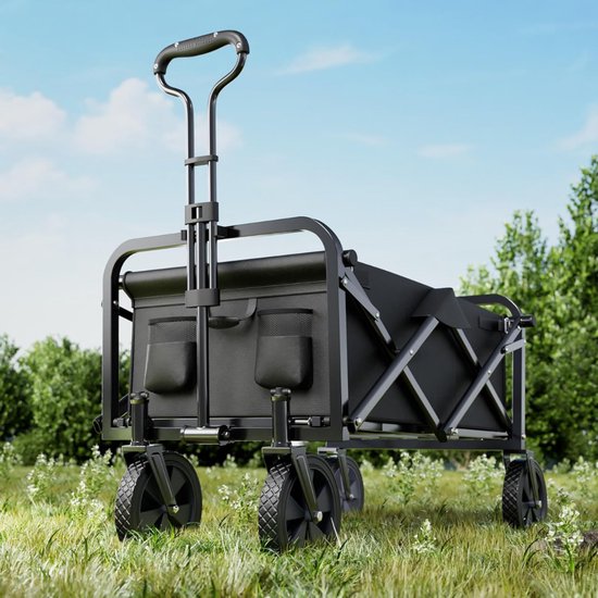 NBAP® Bolderkar Opvouwbaar Luchtbanden - Strandwagen - Bolderwagen - Zwart van Merkloos — afbeelding 3