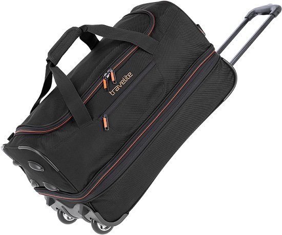 travelite Sac de voyage Valise Basics Wheeled Duffle Black / Orange Noir