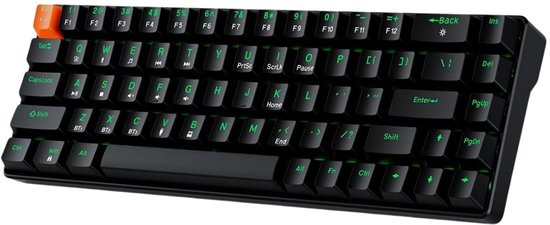 Mechanisch Gaming Toetsenbord Premium Typ- & Game-Ervaring – Draadloos Toetsenbord QWERTY RGB Verlichting | Responsief Met Zijbelettering, Lange Batterijduur