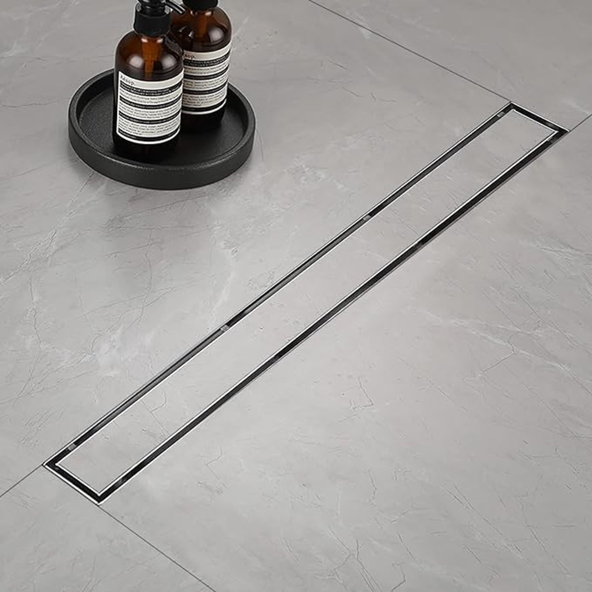 Stunq® Douchegoot 90 cm - Extra platte bodemafvoer met roostersysteem en complete installatieset