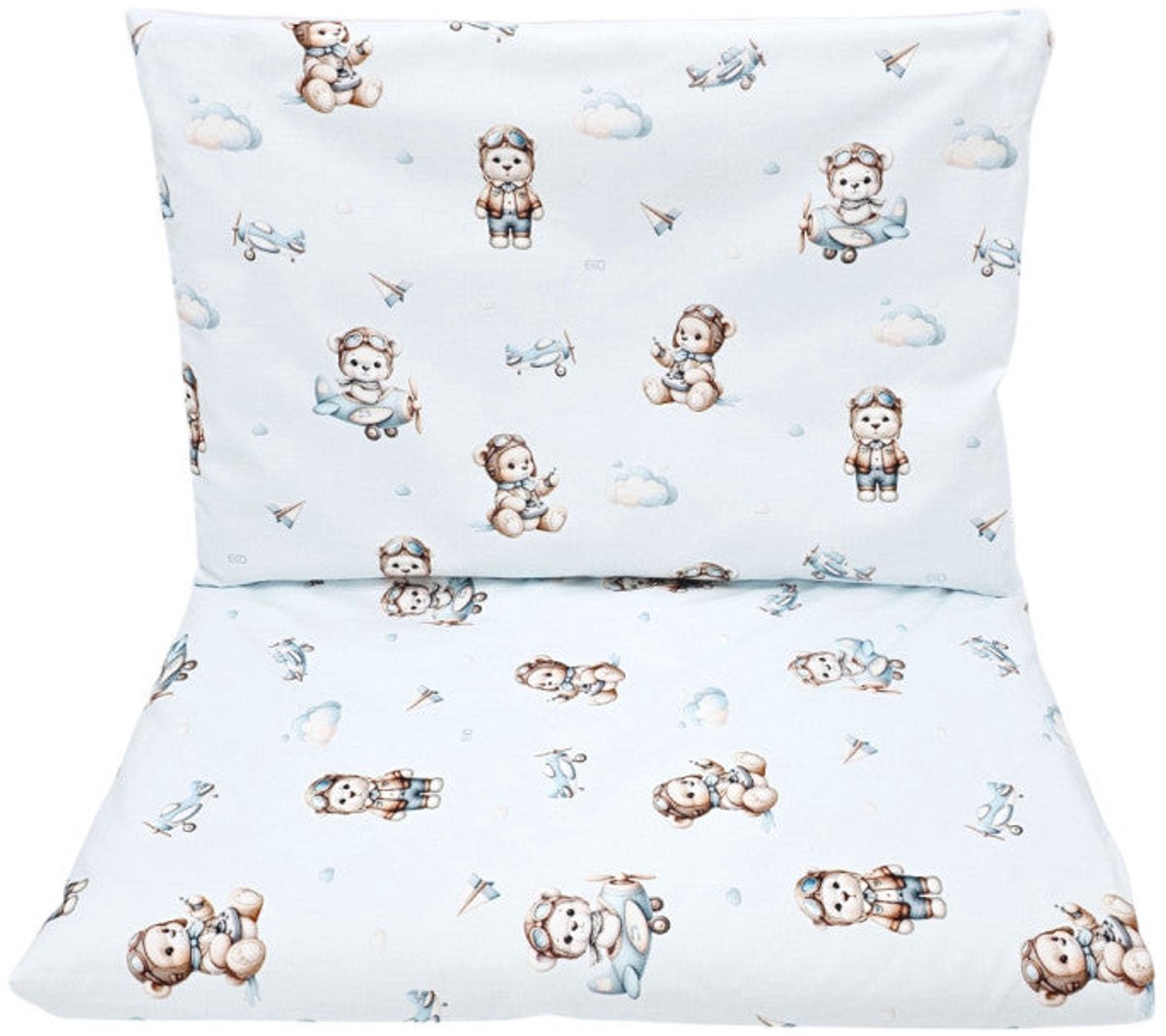 Printed cotton bedding - 2-piece 120x90 cm PILOT BEAR