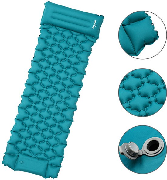 Camping slaapmat 12 cm met geïntegreerde voetpomp, compacte opblaasbare mat voor reizen van Camping — afbeelding 5