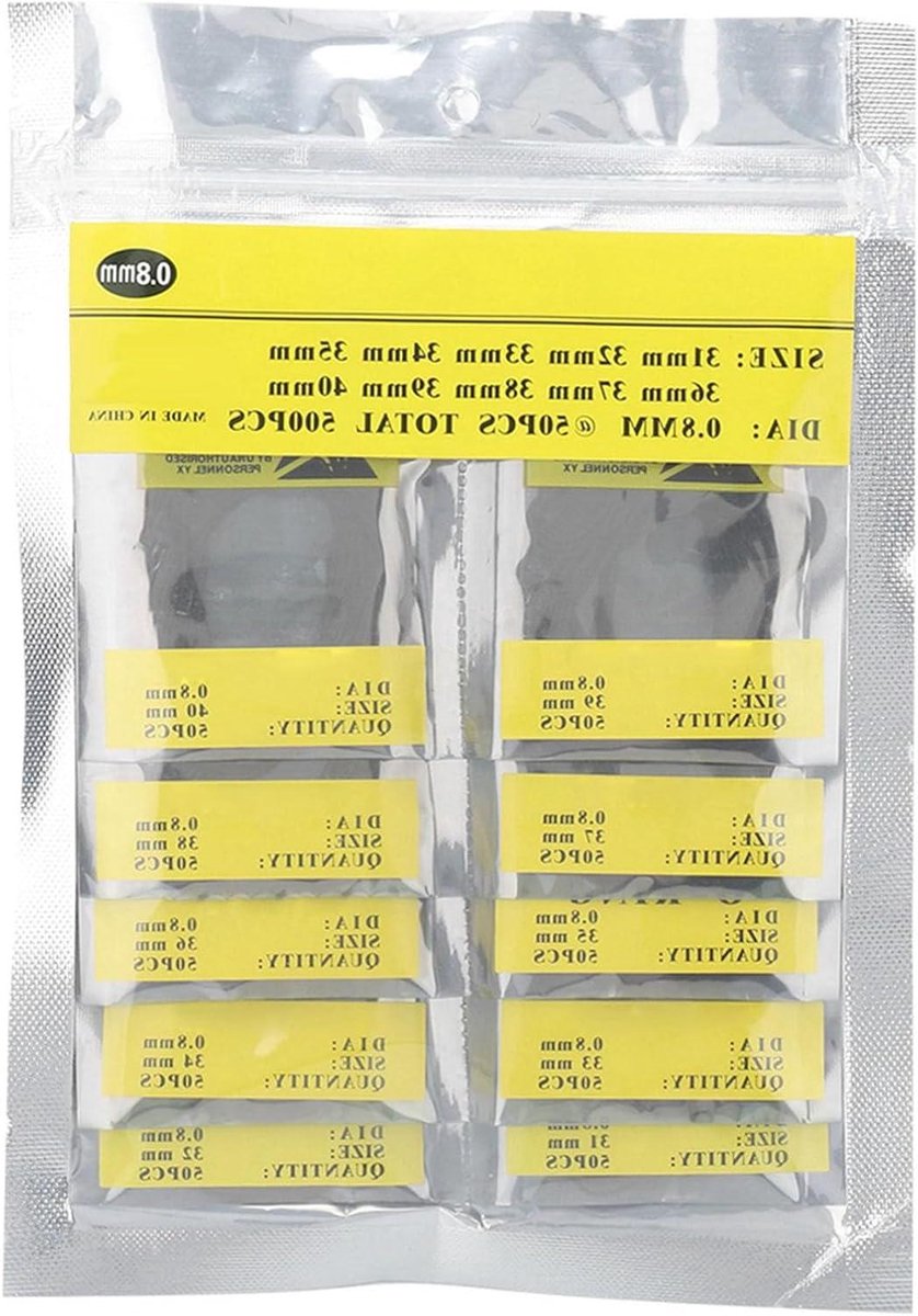 Allecto- Horlogeachterkantafdichting - Rubber O Ring Pakkingen - Horloge reparatie tool - 35mm en 40mm kasten - Geschikt voor merk - Zwart - 500 stuks-zak