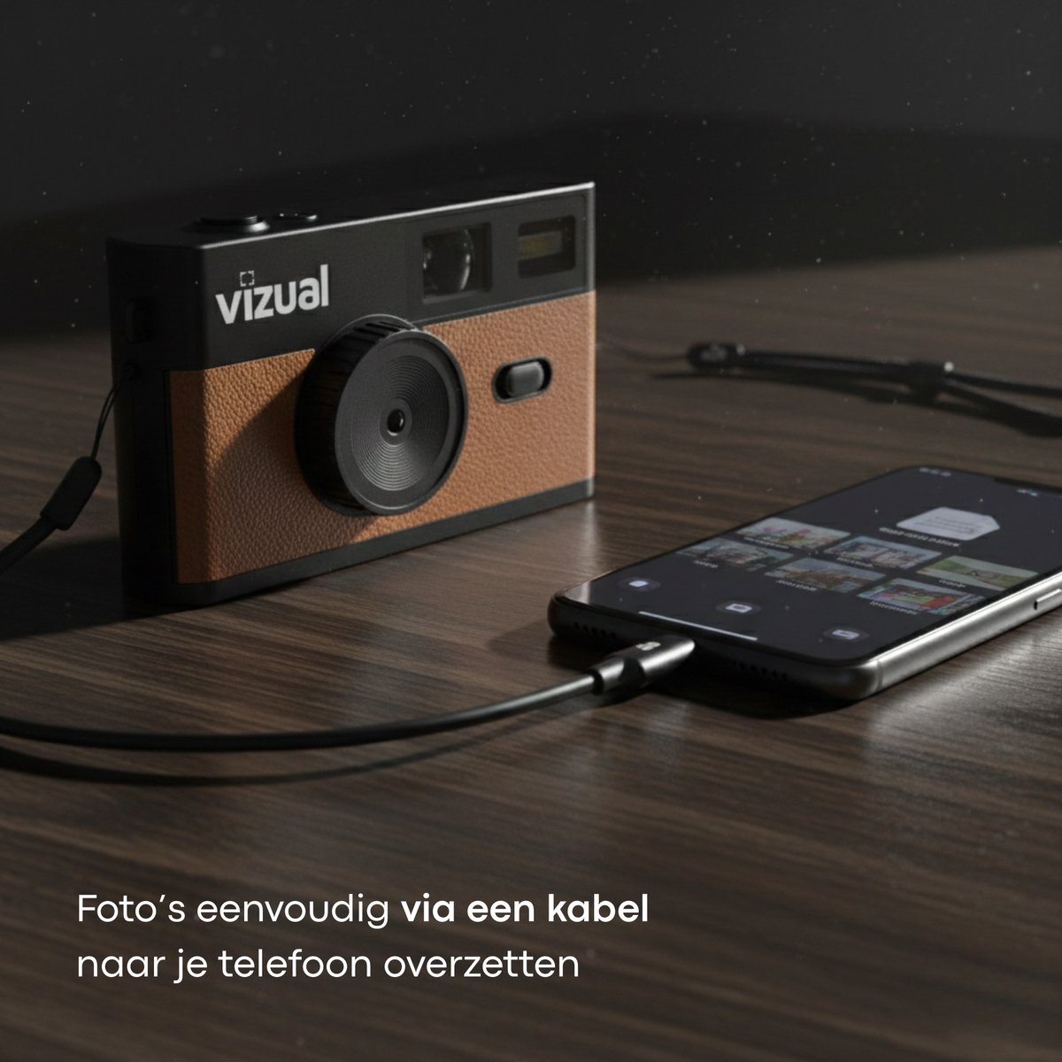Vizual Retro Camera 12MP - 32GB SD kaart inbegrepen thumbnail 3