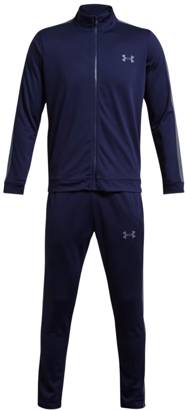 Under Armour UA Rival Knit Track Suit-BLU Heren Trainingspak - Midnight Navy - Grijs
