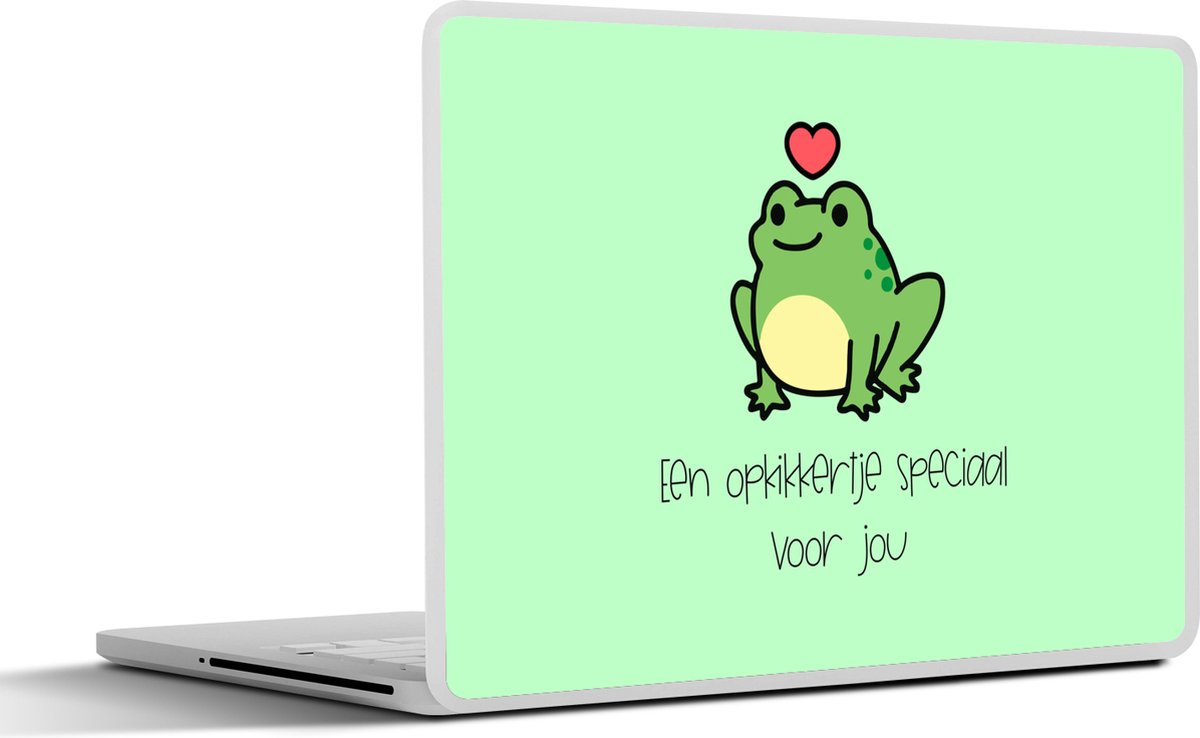 Laptop sticker - 14 inch - Beterschap - Quote - Kikker - Opkikker - 32x5x23x5cm - Laptopstickers - Laptop skin - Cover