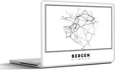 Autocollant pour ordinateur portable - 15,6 pouces - Carte - Carte - Plan de la ville - Montagnes - België - Zwart Wit - 36x27,5 cm - Autocollants pour ordinateur portable - Skin pour ordinateur portable - Couverture