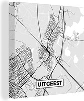 Canvas Schilderij Kaart - Uitgeest - Plattegrond - Stadskaart - 20x20 cm - Wanddecoratie