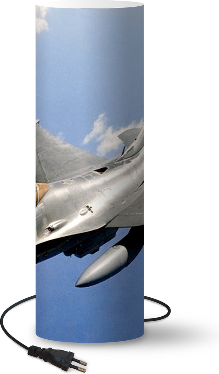 Lamp - Nachtlampje - Tafellamp slaapkamer - De straaljager F-16 Fighting Falcon - 70 cm hoog - Ø22.3 cm - Inclusief LED lamp