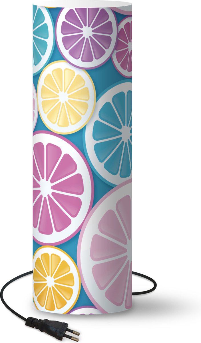 Lamp - Nachtlampje - Tafellamp slaapkamer - Fruit - Grapefruit - Tropisch - 70 cm hoog - Ø22.3 cm - Inclusief LED lamp