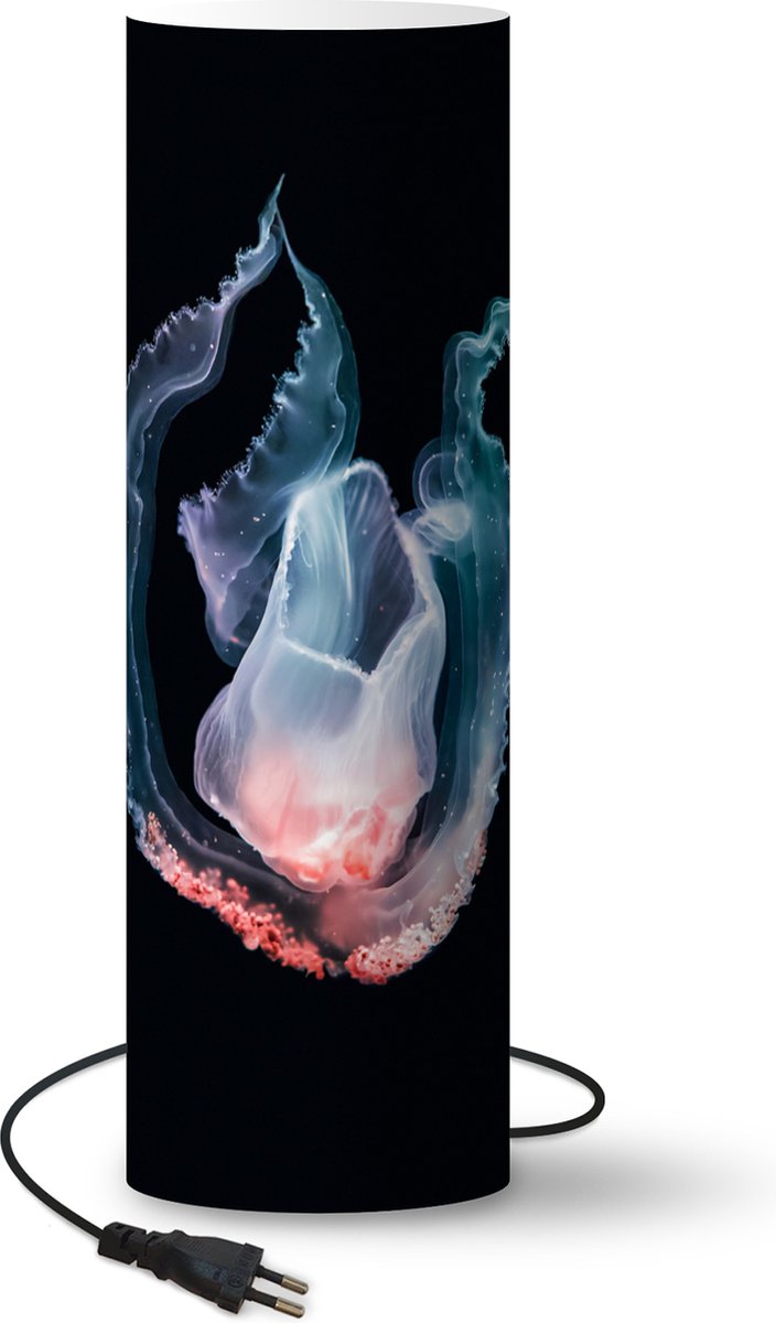 Lamp - Nachtlampje - Tafellamp slaapkamer - Kwal - Blauw - Roze - 70 cm hoog - Ø22.3 cm - Inclusief LED lamp