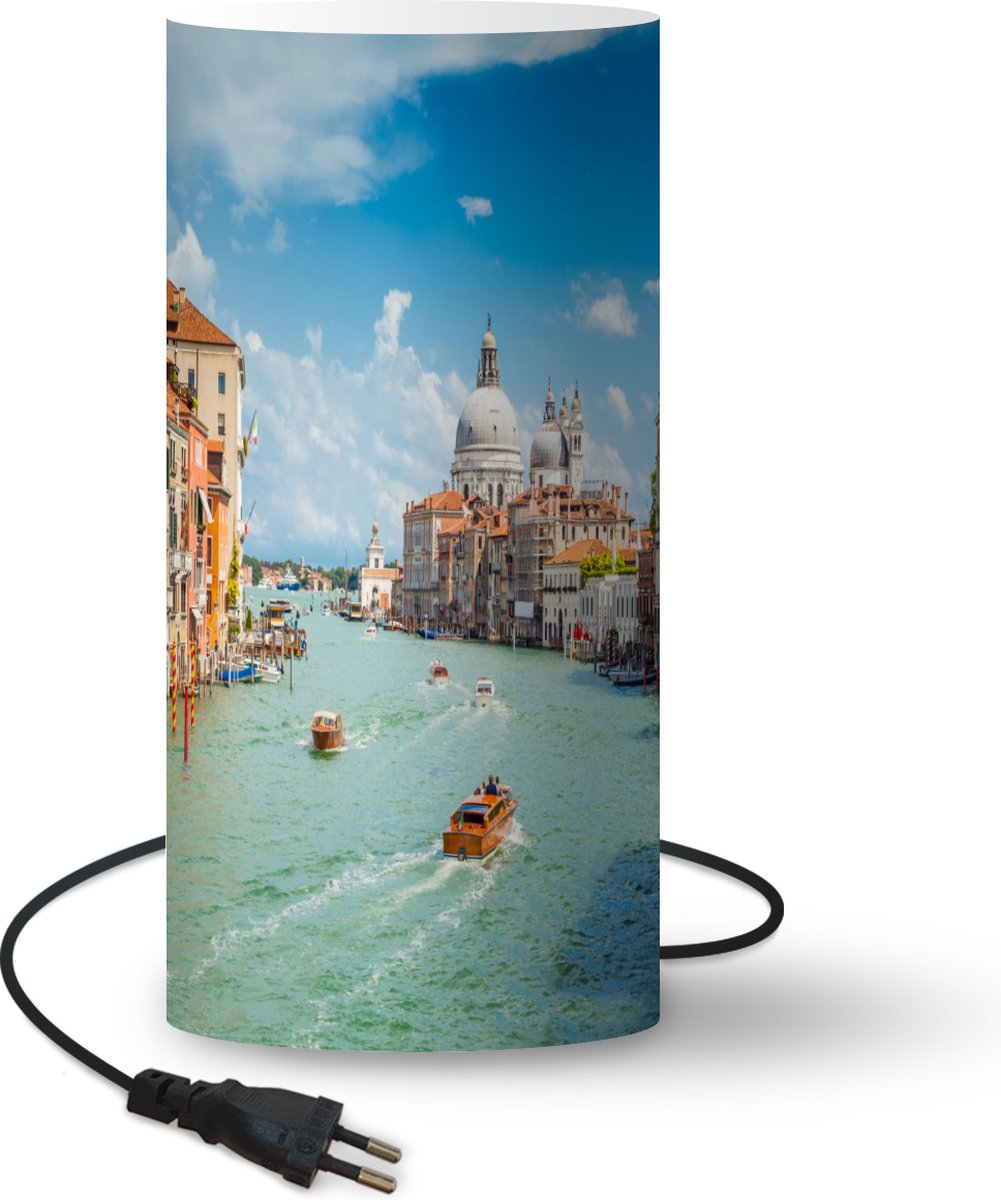 Lamp - Nachtlampje - Tafellamp slaapkamer - Boot - Water - Huis - Italië - 33 cm hoog - Ø15.9 cm - Inclusief LED lamp