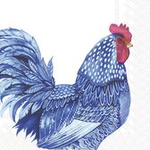 20x Blauwe 3-laags servetten kip 33 x 33 cm - Voorjaar/lente thema
