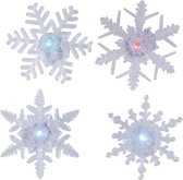 Décoration de Décoration de fenêtre 1x Ventouses flocons de neige illuminés par LED - Décoration de fenêtre - Flocons de neige avec lumière