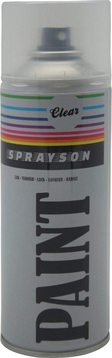 Sprayson Verf Spuitbus - Spuitlak - Blanke Lak - 400 ml - 12 stuks