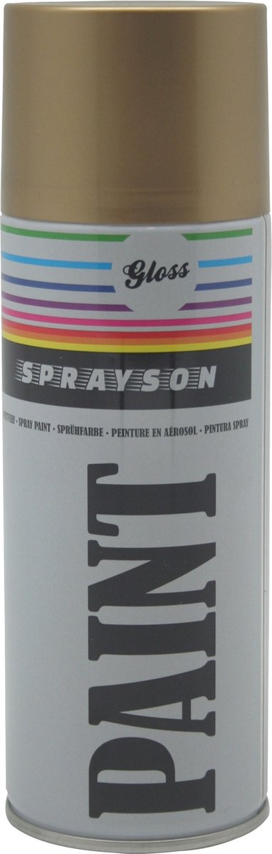 Sprayson Verf Spuitbus - Spuitlak - Goud - 400 ml - 12 stuks