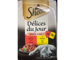 Sheba Delices Du Jour - kip / rund 3x (6x50g)
