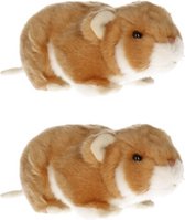2x stuks pluche hamster knuffel 18 cm - spee3lgoed hamsters