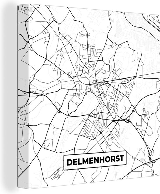 Canvas Schilderij Delmenhorst - Kaart - Plattegrond - Stadskaart - 50x50 cm - Wanddecoratie