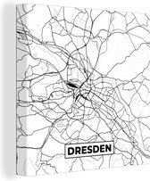 Canvas Schilderij Dresden - Stadskaart - Kaart - Plattegrond - 20x20 cm - Wanddecoratie