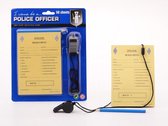 Politie verkleed accessoires bonnenboekje - bekeuringen schrijven - met potlood en fluitje - kinderen/volwassenen
