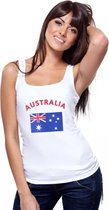 Witte dames tanktop met vlag van Australie M