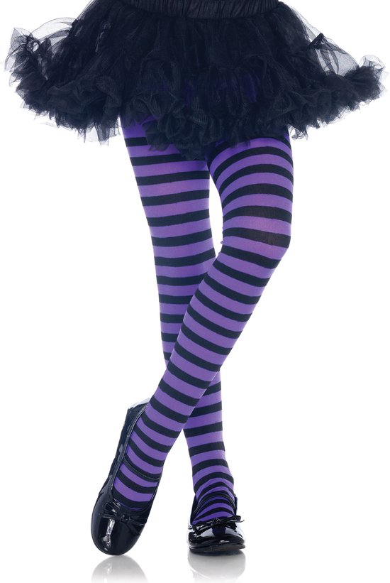 Leg Avenue Collant Enfant Kids tm 6 ans Raye Noir Violet bol