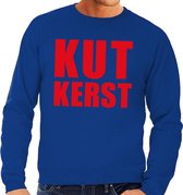 Foute kersttrui / sweater Kutkerst blauw voor heren - Kersttruien L