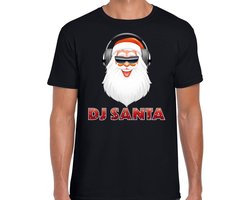 Bellatio Decorations Fout Kerst t-shirt – DJ Santa Claus – met koptelefoon – zwart – heren – kerstkleding – kersttruien XXL