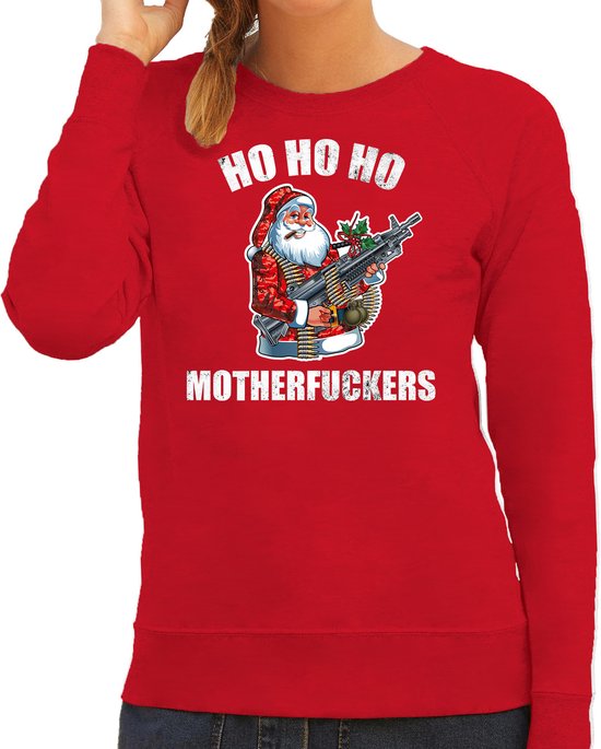 Hohoho motherfuckers foute Kersttrui - rood - dames - Kerstsweaters / Kerst outfit XXL