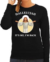 Hallelujah its me im back Kerstsweater / kersttrui zwart voor dames - Kerstkleding / Christmas outfit XS