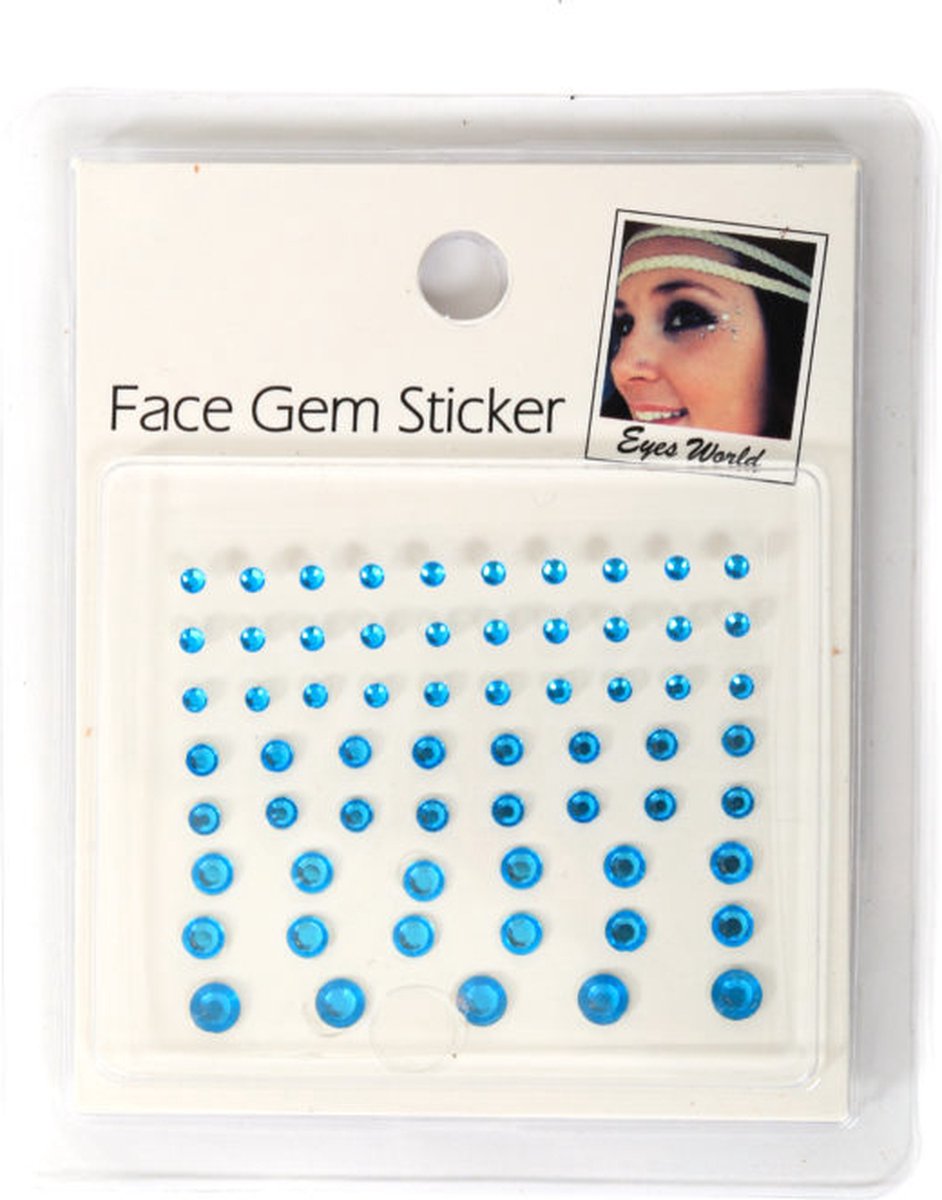 Gezichtsteentjes - Glitters - Face & Body Opplak Steentjes - Zelfklevend - Blauw