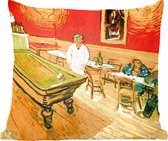 Sierkussens - Kussentjes Woonkamer - 50x50 cm - Het nachtcafé - Schilderij van Vincent van Gogh