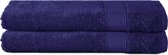 Komfortec 2x Serviette 50x100 - 100% Katoen - Set de Serviette - Doux - Bleu Marine