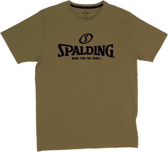Spalding Essential Logo T-Shirt Kinderen - Khaki | Maat: 152