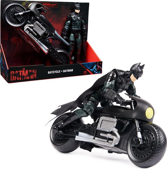 Foto: Dc comics the batman batcycle en batman speelgoedvoertuig 30cm