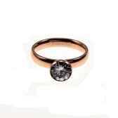 Ring pour femme en or rose - élément à vis en zircone - acier inoxydable