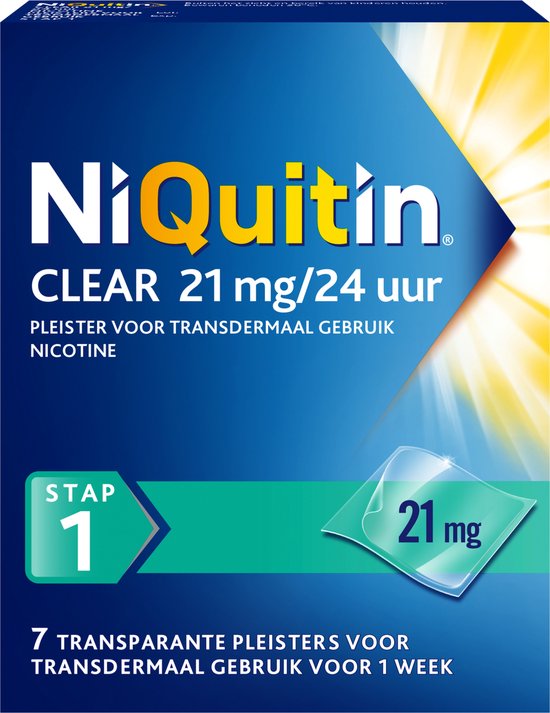 Niquitin Clear Nicotinepleisters 21 mg Stap 1 7 stuks