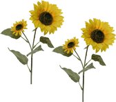2x Gele zonnebloemen kunstbloemen 72 cm - Helianthus - Kunstbloemen/kunsttakken - bloemen/planten