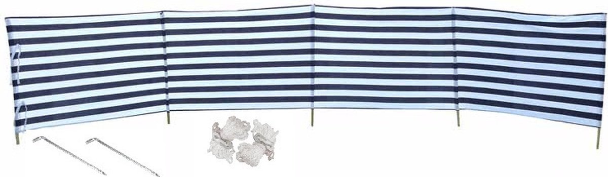 Windscherm - voor strand/ camping - 2x1,2 meter - incl haringen en scheerlijn
